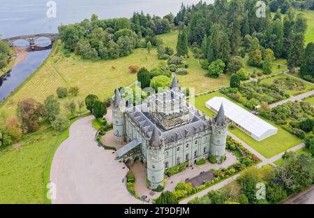 Inveraray Castle wurde nach dem Rückgang der covid-19-Fälle in Schottland wieder eröffnet Stockfoto