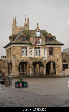 Peterborough Cathedral Square, Herbst 2023 Stockfoto