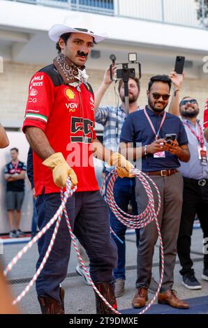 Austin, USA. Oktober 2023. #55 Carlos Sainz (ESP, Scuderia Ferrari), Formel 1 Grand Prix der USA auf dem Circuit of the Americas am 19. Oktober 2023 in Austin, USA. (Foto von HOCH ZWEI) Credit: dpa/Alamy Live News Stockfoto