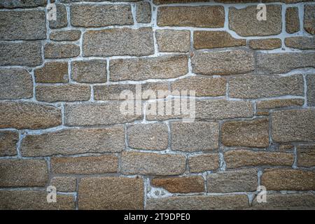 Alte Steinmauern mit grauen Texturen, aufgenommen in den Bergen von Fiais da Beira - Bezirk Coimbra Portugal Stockfoto