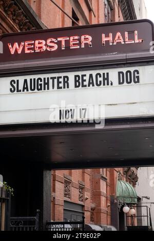 Die Webster Hall ist ein historischer Veranstaltungsort in East Greenwich Village, New York City, USA 2023 Stockfoto