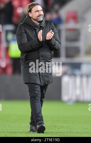 Daniel Frake von Leeds United während des Sky Bet Championship-Spiels zwischen Rotherham United und Leeds United im New York Stadium, Rotherham, am Freitag, den 24. November 2023. (Foto: Scott Llewellyn | MI News) Credit: MI News & Sport /Alamy Live News Stockfoto