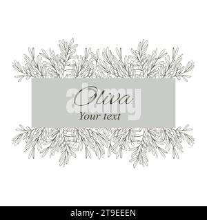 Zusammensetzung der Olivenzweige. Vektorzusammensetzung. Komposition für Postkarten und Aufkleber mit Ihrem Text nach Ihrem Design Stock Vektor