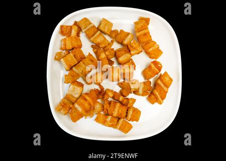 Gestanzt von knusprigem Schweinefleisch, fokussiert selektiv. Stockfoto