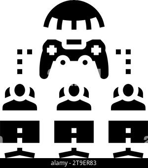 Multiplayer-Spiele Spielentwicklung Glyphe Icon Vektor Illustration Stock Vektor