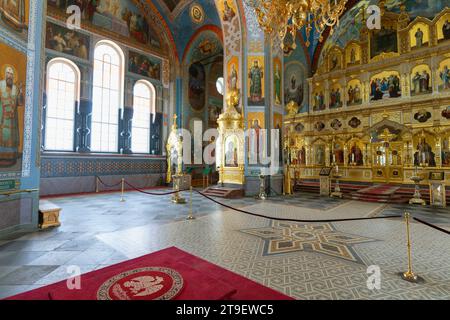 Inneres der Hauptkathedrale des Klosters von Valaam Island im Ladoga-See Stockfoto