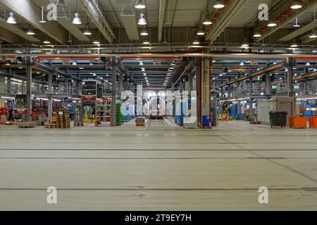 Wien, Straßenbahn-Hauptwerkstätte Simmering // Wien, Wiener Linien, Hauptwerkstatt Stockfoto