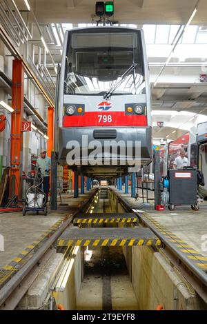 Wien, Straßenbahn, Remise (Betriebshof) Hernals // Wien, Straßenbahndepot Hernals Stockfoto