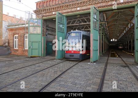 Wien, Straßenbahnremise Rudolfsheim // Wien, Straßenbahndepot Rudolfsheim Stockfoto