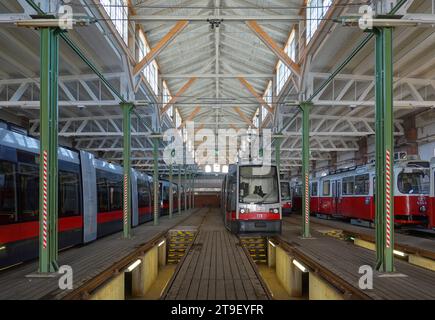 Wien, Straßenbahnremise Rudolfsheim // Wien, Straßenbahndepot Rudolfsheim Stockfoto