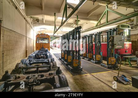 Wien, Straßenbahn, Remise (Betriebshof) Hernals // Wien, Straßenbahndepot Hernals Stockfoto