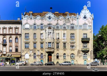 Budapest, Szenes Haus, Wohnhaus Thököly ut 46, István Nagy 1905-1906 // Budapest, Szenes House, Apartmenthaus Thököly ut 46, István Nagy 1905-1906 Stockfoto