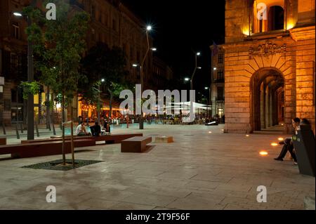 Budapest, Egyetem ter, Kecskemeti utca, Stadtgestaltung // Budapest, Egyetem ter, Kecskemeti utca, Urban Design Stockfoto