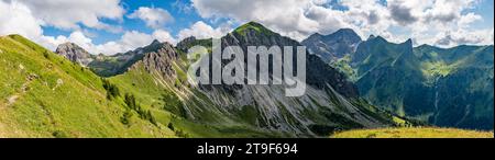 Tolle Bergtour zum Tobermann Gipfel in Vorarlberg Österreich ab Schoppernau Stockfoto