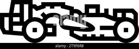 Scraper Machine Construction Fahrzeug Liniensymbol Vektorillustration Stock Vektor