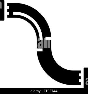Illustration des Symbols für Glyphen der Raffineriepipeline Stock Vektor