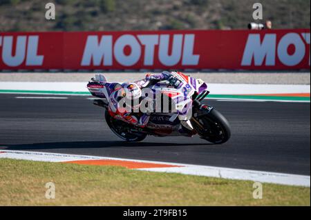 Valencia, Spanien. November 2023. Martin Jorge SPA Prima Pramac Racing Ducati während des Grand Prix der MotoGP von Spanien 2023 - Gran Premio Motul de la Comunitat Valenciana - Qualifying, MotoGP Weltmeisterschaft in Valencia, Spanien, 25. November 2023 Credit: Independent Photo Agency/Alamy Live News Stockfoto