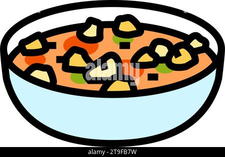 Minestrone Suppe italienische Küche Farbe Symbol Vektor Illustration Stock Vektor