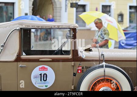 Der Ennstal Classic ist eine der berühmtesten Oldtimer-Rallyes in Österreich und Europa für historische Automobile Stockfoto