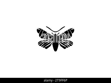 Bagworm Moth im minimalen Stil mit Illustration Stock Vektor