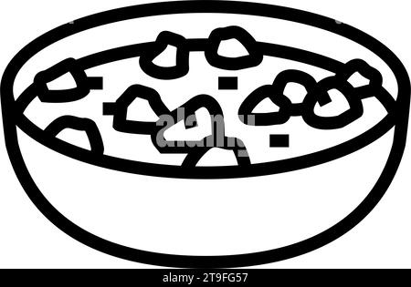 Minestrone Suppe italienische Küche Linie Symbol Vektor Illustration Stock Vektor