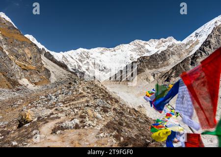 Kanchenjunga South Base Camp Trekking im Himalaya von Oktang, Taplejung, Nepal Stockfoto