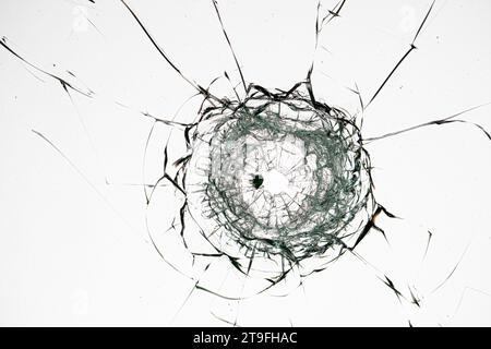 Bullet Elegance: Die Schönheit in Glas zertrümmern Stockfoto