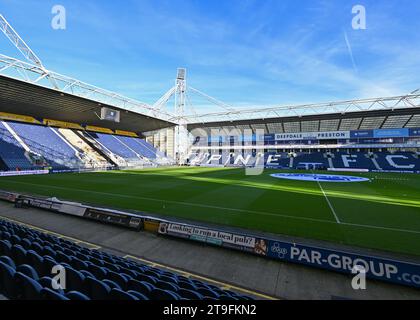 Preston, Großbritannien. November 2023. Deepdale wartet vor dem Spiel, während des Sky Bet Championship Matches Preston North End gegen Cardiff City in Deepdale, Preston, Großbritannien, 25. November 2023 (Foto: Cody Froggatt/News Images) in Preston, Großbritannien am 25.11.2023. (Foto: Cody Froggatt/News Images/SIPA USA) Credit: SIPA USA/Alamy Live News Stockfoto