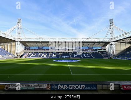 Preston, Großbritannien. November 2023. Deepdale wartet vor dem Spiel, während des Sky Bet Championship Matches Preston North End gegen Cardiff City in Deepdale, Preston, Großbritannien, 25. November 2023 (Foto: Cody Froggatt/News Images) in Preston, Großbritannien am 25.11.2023. (Foto: Cody Froggatt/News Images/SIPA USA) Credit: SIPA USA/Alamy Live News Stockfoto