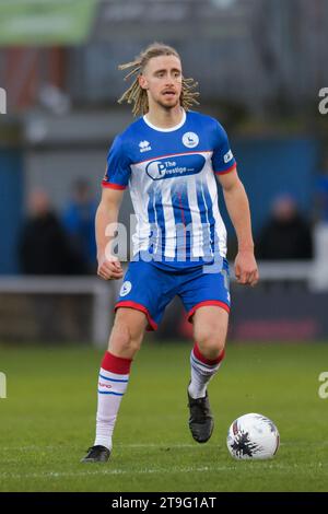 Kieran Burton von Hartlepool United während des Spiels der Vanarama National League zwischen Hartlepool United und Bromley im Victoria Park, Hartlepool am Samstag, den 25. November 2023. (Foto: Scott Llewellyn | MI News) Credit: MI News & Sport /Alamy Live News Stockfoto