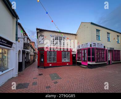 Blick auf die Bank Street in Wrexham, North Wales, Großbritannien Stockfoto