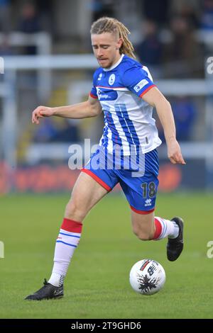 Kieran Burton von Hartlepool United während des Spiels der Vanarama National League zwischen Hartlepool United und Bromley im Victoria Park, Hartlepool am Samstag, den 25. November 2023. (Foto: Scott Llewellyn | MI News) Credit: MI News & Sport /Alamy Live News Stockfoto