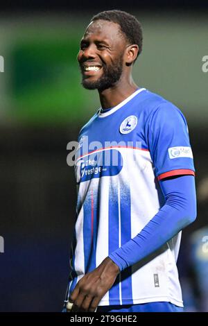 Mani Dieseruvwe von Hartlepool United während des Spiels der Vanarama National League zwischen Hartlepool United und Bromley im Victoria Park, Hartlepool am Samstag, den 25. November 2023. (Foto: Scott Llewellyn | MI News) Credit: MI News & Sport /Alamy Live News Stockfoto