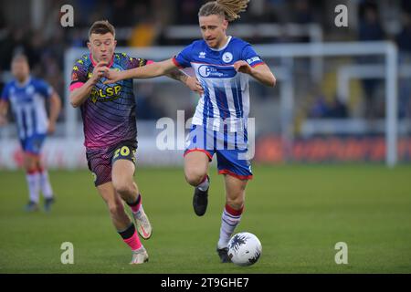 Kieran Burton von Hartlepool United während des Spiels der Vanarama National League zwischen Hartlepool United und Bromley im Victoria Park, Hartlepool am Samstag, den 25. November 2023. (Foto: Scott Llewellyn | MI News) Credit: MI News & Sport /Alamy Live News Stockfoto