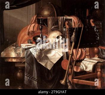 Vanitas Stillleben um 1674 von Franciscus Gijsbrechts Stockfoto