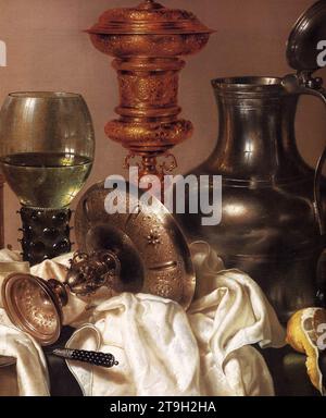 Stillleben mit Goldkelch (Detail) 1635 von Willem Claesz. Heda Stockfoto