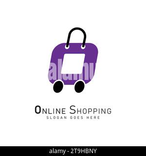 Buchstabe O für Vorlage für Shopping-Logo, E-Commerce-Symbol. Alphabet O Bag Design Konzept Vektor-Logo Stock Vektor