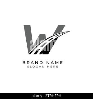 Asphalt mit Letter W-Logo für Identität. Konstruktionsvorlage Vektorillustration für Marke Stock Vektor
