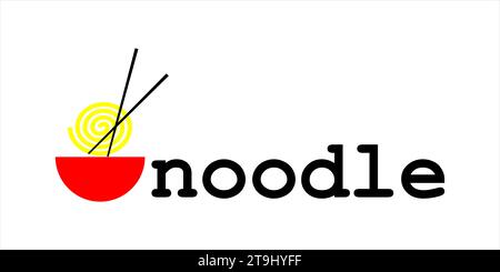 Lebensmittelsymbol oder Logo auf Nudelbasis Stock Vektor