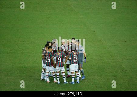 Rio de Janeiro, Brasilien. November 2023. Spieler von Fluminense, während des Spiels zwischen Fluminense und Coritiba, für die brasilianische Serie A 2023, am 25. November im Maracana Stadium in Rio de Janeiro. Foto: Satiro Sodre/DiaEsportivo/Alamy Live News Credit: DiaEsportivo/Alamy Live News Stockfoto