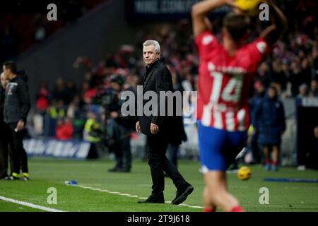 Madrid, Spanien. November 2023. Madrid Spanien; 25.11.2023; Atletico de Madrid schlägt Mallorca 1-0 am 14. Spieltag des spanischen Fußballs. Das Spiel wurde im Civitas Metropolitano Stadion in Madrid, der Hauptstadt des Königreichs Spanien, wiedergegeben. Das Siegertor stammt von Antonine Griezmann und wurde damit der zweitbeste Torschütze in der Geschichte des Colchoneros Atletico de Madrid Tores von Griezmann 64' Credit: Juan Carlos Rojas/dpa/Alamy Live News Stockfoto