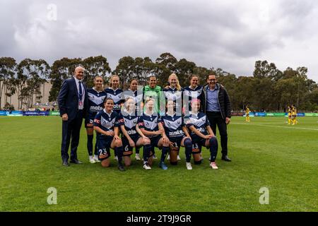 Bundoora, Australien. 26. November 2023. Melbourne Victory Women's Starting XI Quelle: James Forrester/Alamy Live News Stockfoto