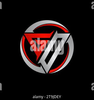 Logo Design Grafik Konzept kreative Premium Vektor-Stock einzigartige Initial Letter GO oder GD Dreieck Schriftart Kreispfeil bezogen auf Monogramm Sport Fitness Stock Vektor