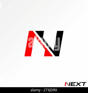 Logo Design Grafikkonzept kreatives Premium abstraktes Vektormaterial einzigartige einfache Initialschriftart N mit Linienschnitt. Verwandte Monogrammtypographie Stock Vektor