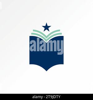 Logo Design Grafik Konzept kreative abstrakte Premium Vektor Vorrat einfache einzigartige Buch Champion Stern Symbol in Bezug auf Bildung lesen Universität Schule Stock Vektor