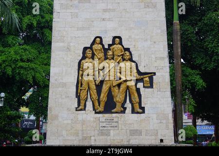 TRIP (Tentara Republik Indonesien Pelajar) Denkmal in Kediri. REISE bedeutet Studentenarmee der indonesischen republik. Stockfoto