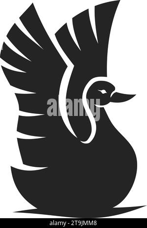 Duck Logo Vorlage isoliert. Markenidentität. Symbol abstrakte Vektorgrafik Stock Vektor