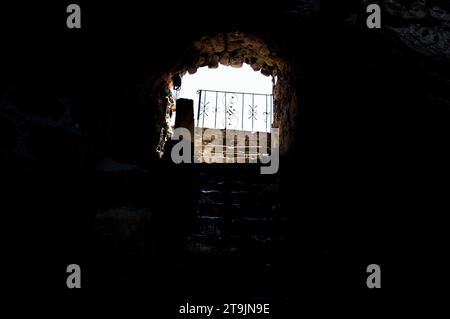 Titel: Huasca de Ocampo, Hidalgo, Mexiko - 2023 Eine Kapelle in Santa María Regla Hacienda, eine ehemalige Bergbauhacienda, die heute in ein Hotel umgewandelt wurde. Stockfoto