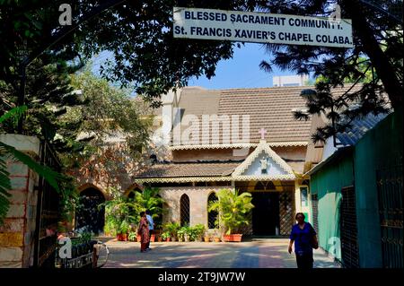 Das Allerheiligste Sakrament Gemeinde St. Francis Xavier's Chapel (St. Francis Xavier Chapel), Colaba, Mumbai, Indien Stockfoto