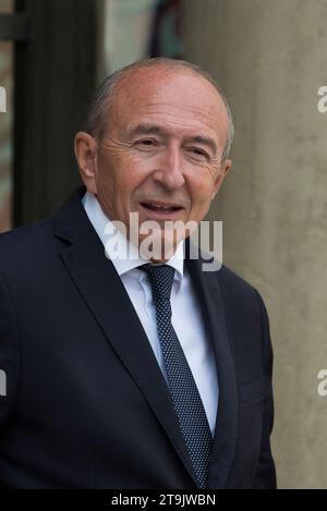 Paris, Frankreich. 31. August 2018. Der französische Innenminister Gerard Collomb verlässt das Schloss Elysee nach der wöchentlichen Kabinettssitzung am 31. August 2018 in Paris. Foto: ELIOT BLONDET/ABACAPRESS.COM Credit: Abaca Press/Alamy Live News Stockfoto